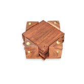 Wooden Coasters for hot/Cold Drink, Decorative Coaster Set 4x4x3 Inches - Decorlay